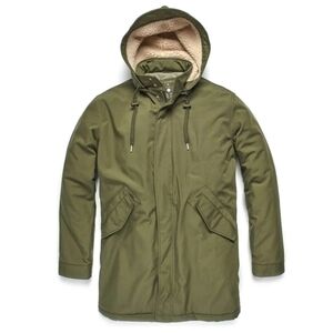 Men's Olive Hooded Parka Jacket